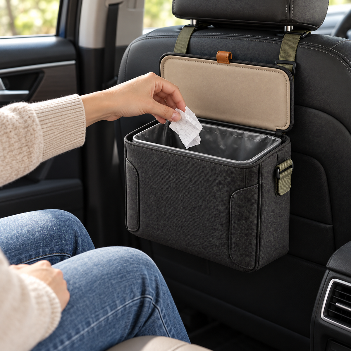 Velorqina Tidy Ride Car Trash Bin